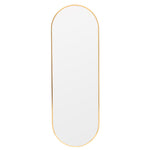 Livingandhome Modern Oval Metal Full Length Wall Mirror Gold, CT0287