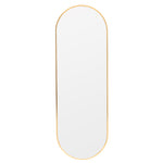 Livingandhome Modern Oval Metal Full Length Wall Mirror Gold, WF0099