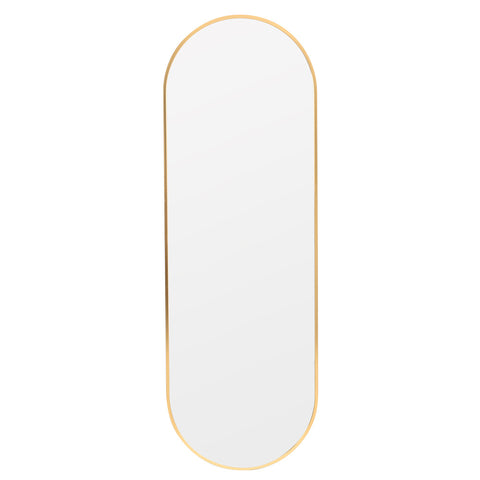 Livingandhome Modern Oval Metal Full Length Wall Mirror Gold, WF0099