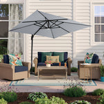 Square Cantilever Parasol with Solar Light and HDPE Parasol Base, LG1268LG0884