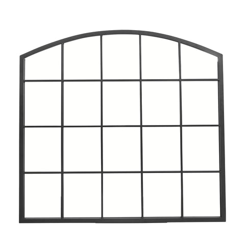 Livingandhome Black Industrial Arch Wall Mirror, FI1292