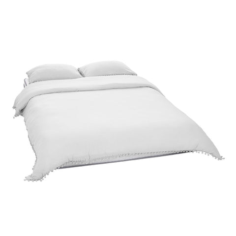 3Pcs King Bedding Solid Duvet Cover with 2 Pillowcase Set, HT390418