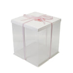 Clear Plastic Cake Gift Box with Ribbon, SC1526