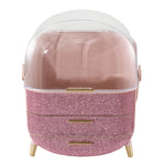 Countertop Portable Oval Makeup Storage Box with Transparent Cover, BM070022 (Ver.2)