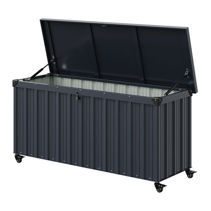 550L Outdoor Large Lockable Metal Storage Box with Wheels, GS190038