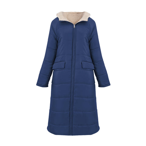 Reversible Mid-length Hooded Cotton Coats for Casual Winter Style, WO0368