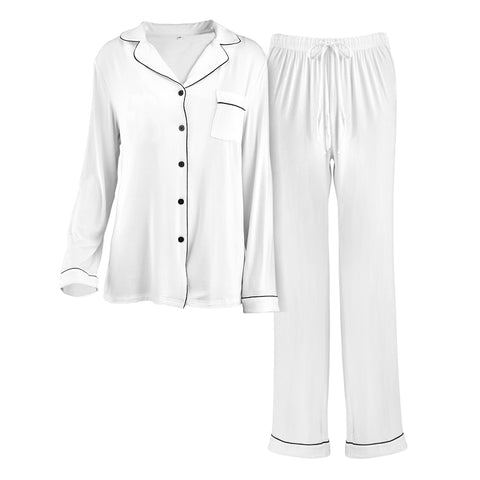 Long Sleeve Camp Collar Loungewear Set, WO0429