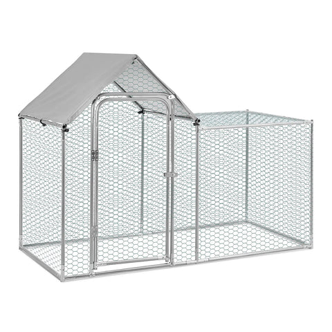 Metal Chicken Coop Run with PE Tarpaulin, XD0031 (Ver.2)