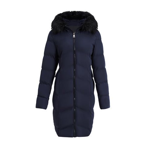 Polyester Quilted Coat with Faux Fur Hood, CC060775(VER.2)