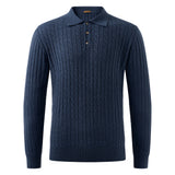 Long-Sleeve Polo Collar Cable-Knit Jumper, CC291553