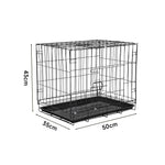 Livingandhome Wire Dog Crate with 2 Doors and Tray, CT0661