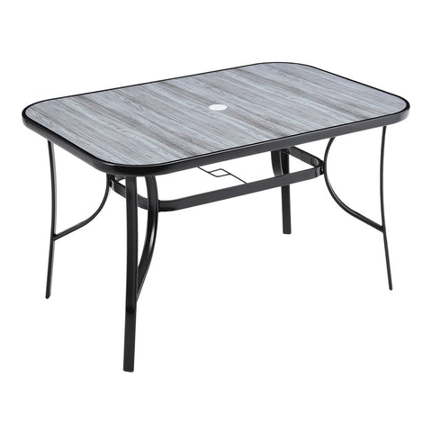 Livingandhome Garden Tempered Glass Wood Grain Coffee Table, LG1260