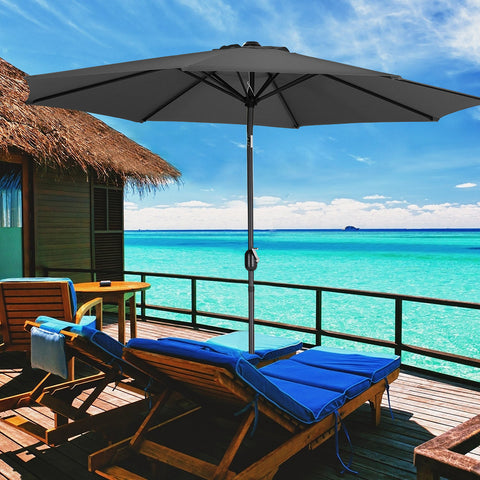 Livingandhome 3M Large Rotating Patio Parasol with Cross Base, LG0447LG0808