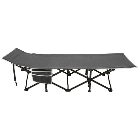 Klappbares Feldbett für Camping und Mittagspause in Grau 190 cm lang, OF220075 (DE)