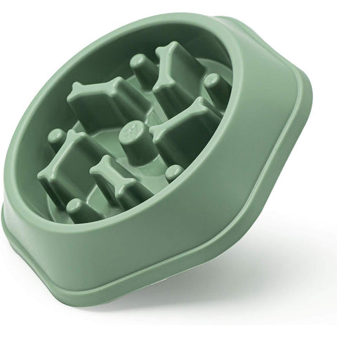 Green Bone Shape Plastic Slow Feeder 22.5x20.5x5cm, AJ1023