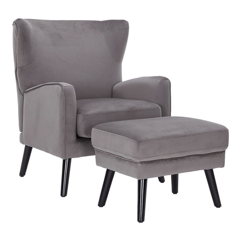 Upholstered Leisure Chair with Footstool, FL050139