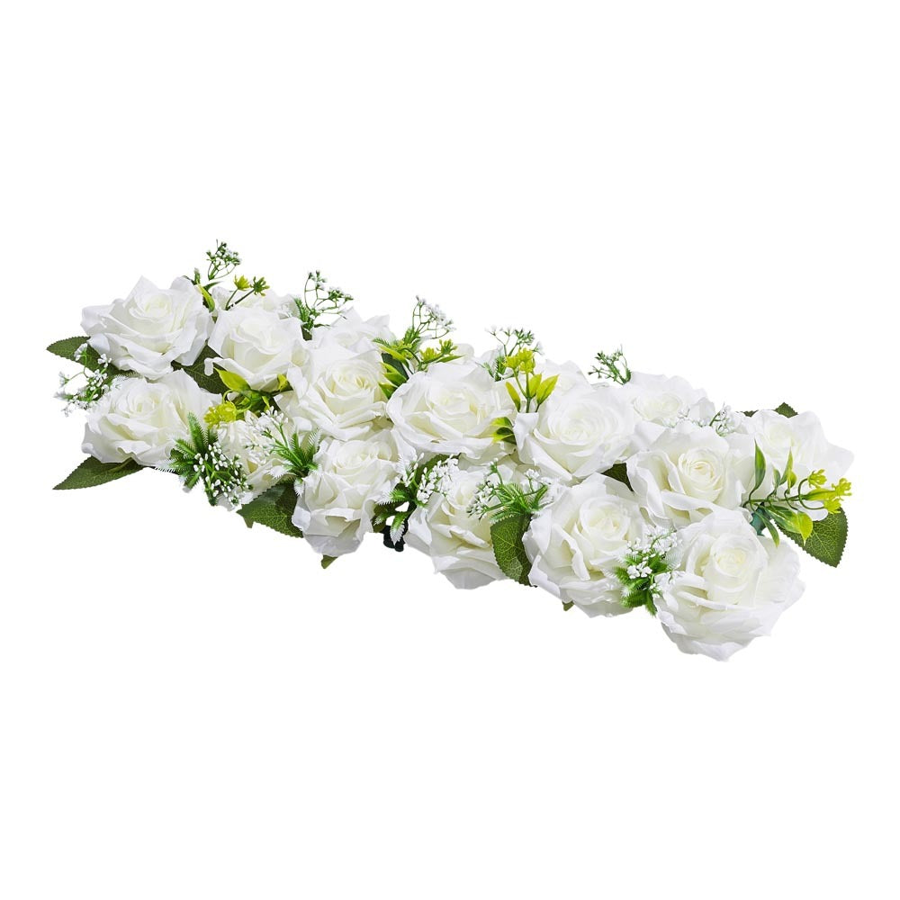White Roses Row White Artificial Wedding Rose Flower Row, LY0152 – EVER STRONG