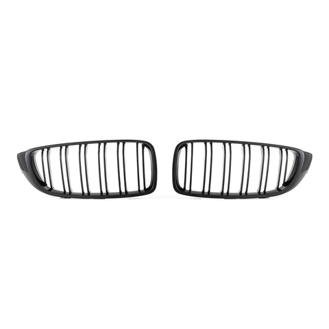 Gloss Black Dual Slat Front Kidney Grilles for BMW F32 F33 F36 4 Series (2013-2020), UA130025