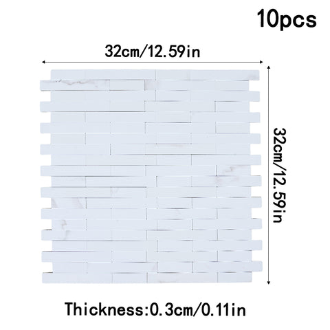 10Pcs Self-Adhesive Marble Wall Tile Stickers, HF070398