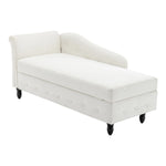 Left Hand Facing Chenille Chaise Lounge with Storage and Pillow, ZH1799 (Ver.2)