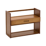 2-Tier Bamboo Desktop Bookshelf with Drawer, FL250032