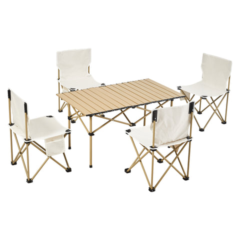 Portable Folding Camping Table with 4 Chairs, CH0057