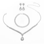 3Pcs Necklace Teardrop Dangle Earrings Bracelet Jewellery Set, CA290032 (Ver.2)