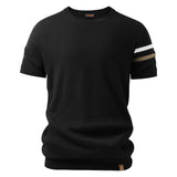 Casual Round Neck T-Shirt with Contrast Sleeve Accent, CC290919 (Ver.2)