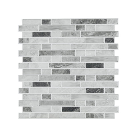 10Pcs Self-Adhesive Wall Tile Stickers with Marble Effect, HF070424
