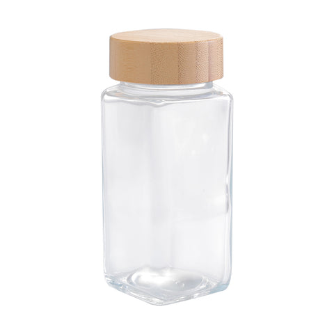 Transparent 24-teiliges Glas Gewürzgläser-Set mit Bambusdeckel und 120ml Fassungsvermögen&nbsp;[GEWÜRZGLAS-SET Transparent 24-teilig Glas/Bambus 4.5/4.5/10.5 cm 120ml], HC080003(DE)