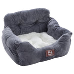 Livingandhome Cozy Dog Car Seat Bed with Storage Pocket and Adjustable Strap, CT0532