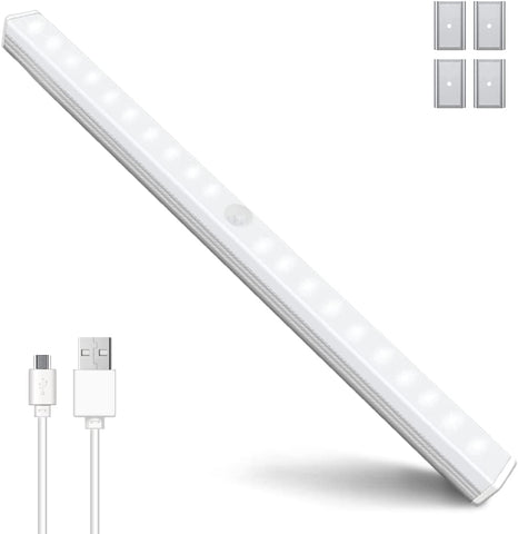 Livingandhome 1.2W Smart Sensor Wardrobe Light, USB Rechargable, 6500K, 20cm, AJ0204