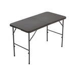 Livingandhome Rectangular Rattan Plastic Folding Table Black, AI1099