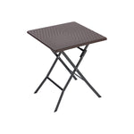 Livingandhome Square Rattan Folding Outdoor Bistro Table Brown, AI1106