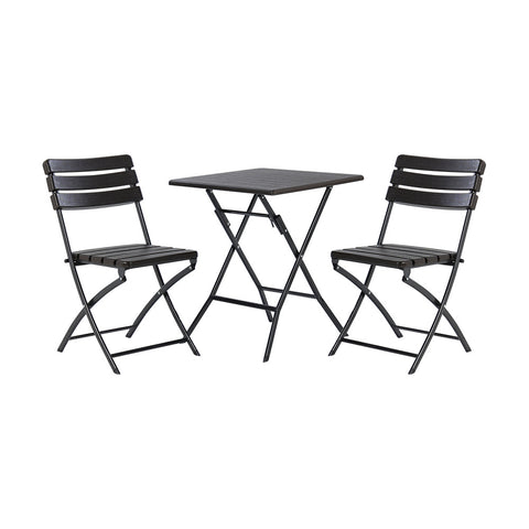 Livingandhome 3-Piece Plastic Outdoor Folding Table and Chairs Set, AI1130
