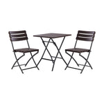 Livingandhome 3-Piece Plastic Outdoor Folding Table and Chairs Set, AI1131