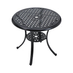 Livingandhome Cast Aluminum Patio Dining Table with Umbrella Hole, AI1280