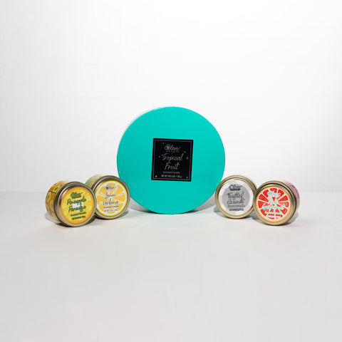 Livingandhome 4 Pack 3.5 OZ Tropical Fruit Scented Candle Gift Set, AJ0262