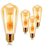 Livingandhome 6W Filament Light Bulb E27, 2200K, AJ0145