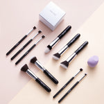 Sheonly Professional Makeup Brush Set 10 Pcs for Foundation Powder Concealers Eye Shadows Blush, BU0430