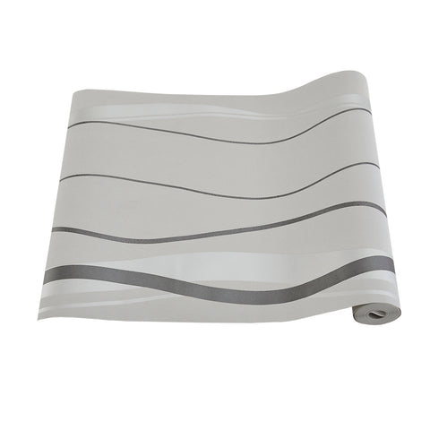 Livingandhome Modern Curve Striped Non-Woven Wallpaper, CT0365