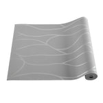 Livingandhome Silver Grey Non-Woven Embossed Geometric Wallpaper, CT0368