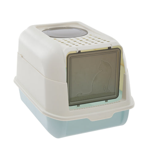 Large Hooded Top Entry Cat Litter Box with Scoop, CT0790
