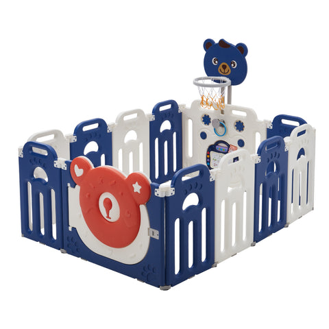 Livingandhome Baby Playpen Kids Safety Gate with Basketball Hoop, FI0606