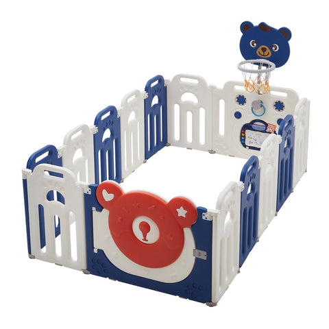 Livingandhome Baby Playpen Kids Safety Gate with Basketball Hoop, FI0607