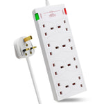 Livingandhome Multi Plug Outlet Extender with 2M Cable and Surge Protector, AJ0080