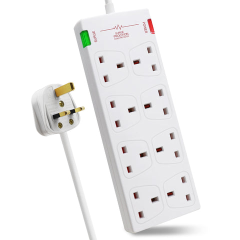 Livingandhome Multi Plug Outlet Extender with 2M Cable and Surge Protector, AJ0080