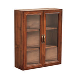Livingandhome Desktop Rustic Wood 2 Door Storage Organizer, SC0217