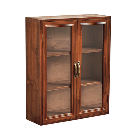 Livingandhome Desktop Rustic Wood 2 Door Storage Organizer, SC0217