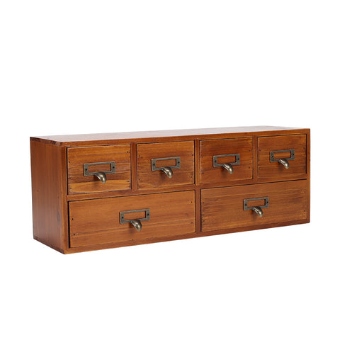 Livingandhome Desktop Retro Wood 6-Drawer Storage Organizer, SC0783